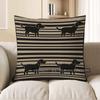 Home Decor Stylish Striped Dachshund Pattern Pillow Cover Pattern Cushion Cover Suitable For Sofa Bedroom Car Pillow Cover