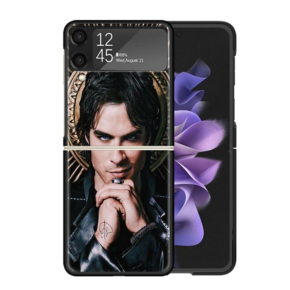 The Vampire Diaries Salvatore Clear Phone Case For Samsung Z Flip 7 6 5 4 3 Galaxy ZFlip7 ZFlip6 ZFlip5 ZFlip4 ZFlip3 5G Print C