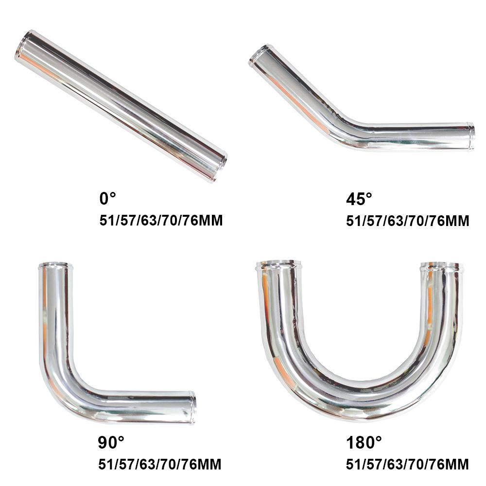 0/45/90/180 Degrees L S Type Aluminum Tube Universal 76mm 3.5inch Cold Air Intake Pipe for Racing Car Turbo High Flow