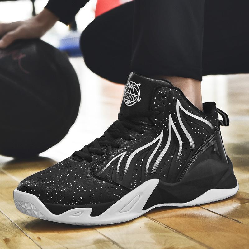 Basketballschuhe Herren Herbst Sport und Freizeit Laufschuhe Paar Mittelhoch geschnitten Tatsächlicher Kampf Große Größe Sneaker Atmungsaktiv