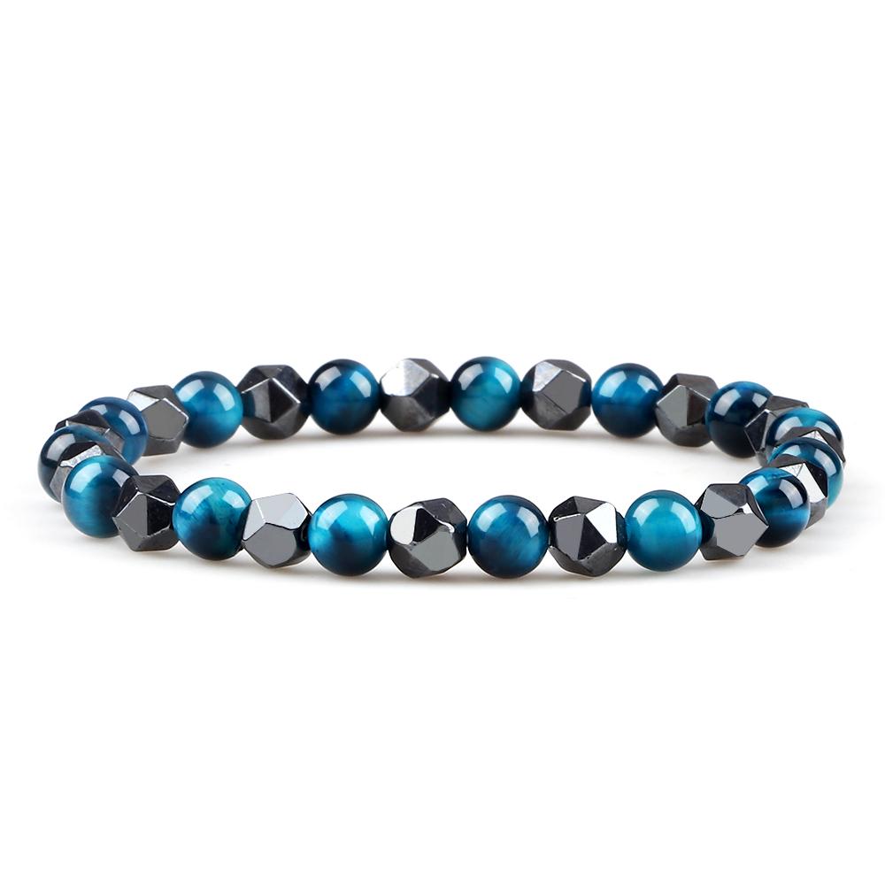 גברים חרוזי המטיט לא סדירים צמיד קסם נשים 4 6 8 מ"מ טבעי לבה טייגר עין חרוז זוג צמיד אופנה תכשיטי ידידות