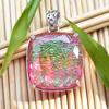 Lab-Created Opal Pendant 111 ct Square Cushion Cut Monarch 925 Sterling Silver October Birthstone