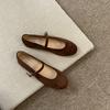 Mode Elegante Damen Schuhe mit runder Zehenpartie Barfuß Samt Mary Jane Schuhe Damen Tägliche Büro Slipper Slip-On Damen Ballerinas