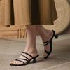 Fashion Glamorous Black Square - Toe Mules with Crisscross Straps - Luxurious, on - Trend, and In Demand