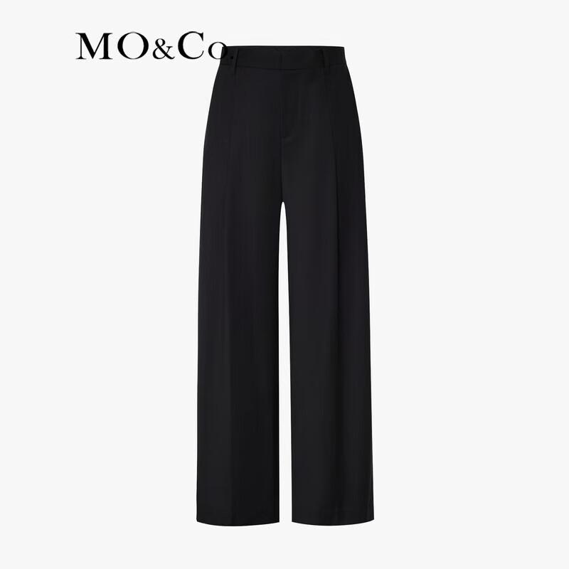 MO&Co. Women's Merino Wool Wide-Leg High-Waist Pants