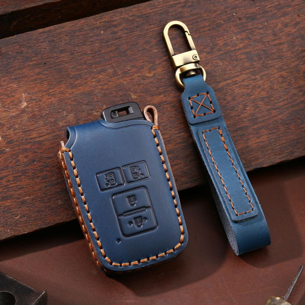Genuine Crazy Horse Leather Key Cover for TOYOTA North America Models Car Key Protector