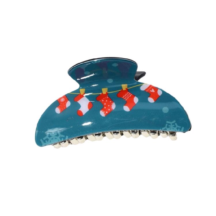 

Delicate Christmas Theme Hair Claw Camping Travel Hair Clip for Girls Women small синій