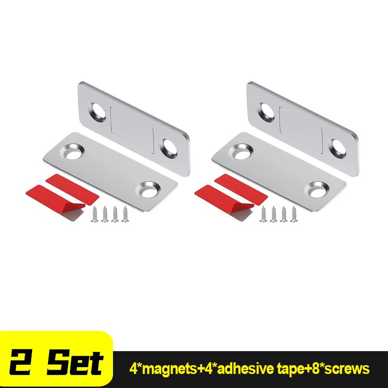 Ultra-Thin Magnetic Door Catch Self Adhesive Drawer Latch Metal Magnet Latches Cupboard Cabinet Door Closed Catches with Screw