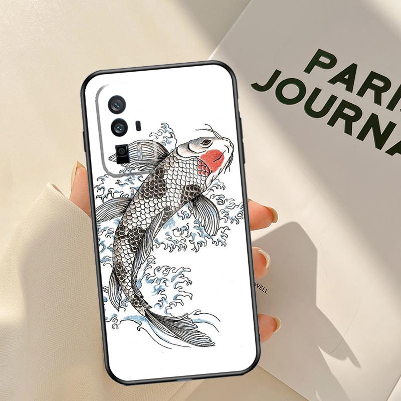 Koi Carp Fish Painting Case For Xiaomi 14 15 Ultra 13T 14T 15T 17 Pro Max POCO X7 X5 X6 Pro F5 F6 F7 F8 Pro Coque