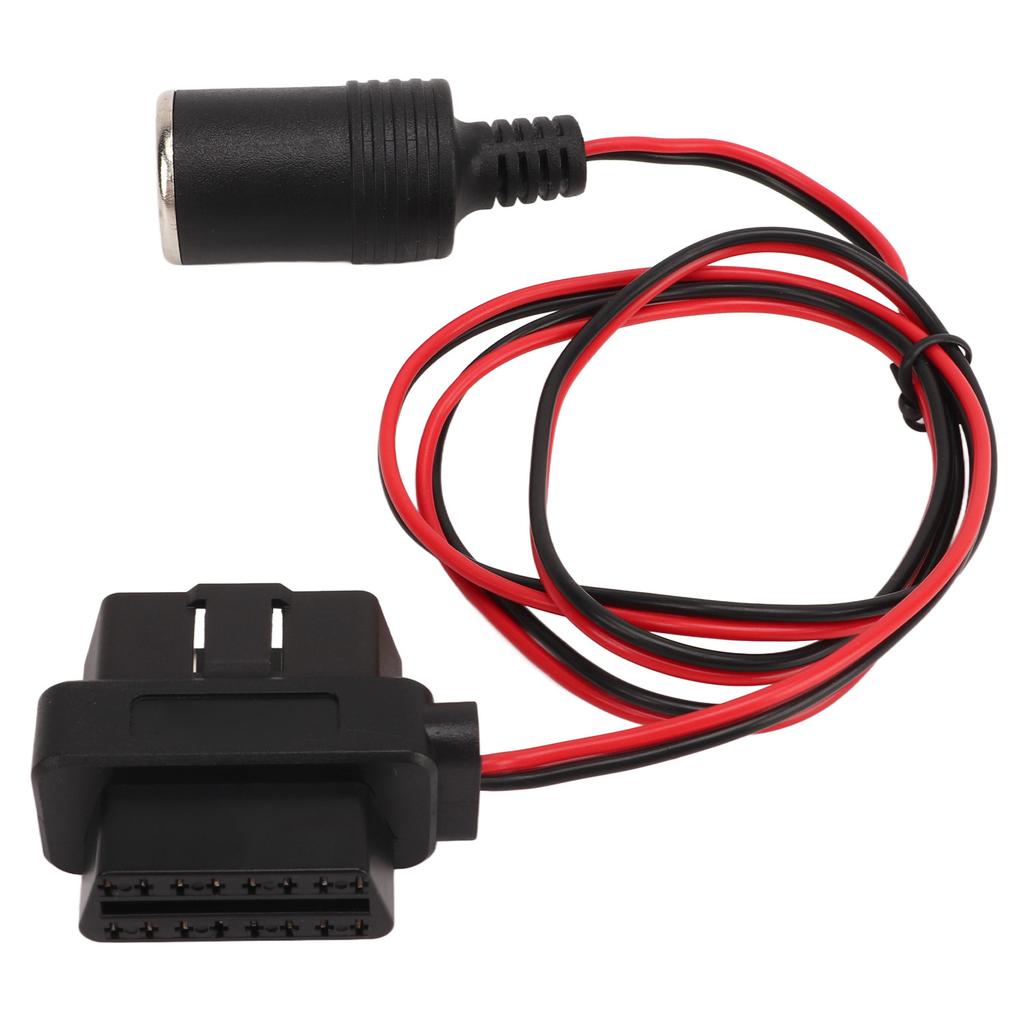 OBD2 Cigarette Lighter Socket Adapter 16Pin T Head Female Connector Power Cord for Cars with OBD
