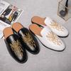 Men's Trendy Korean Slip-on Sandals: British-Style Backless Leather Shoes