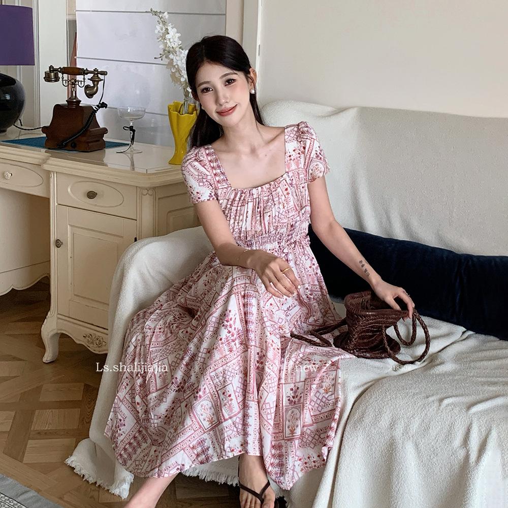 

LS 2025 Spring/Summer French Elegant Exquisite Long Dress M
