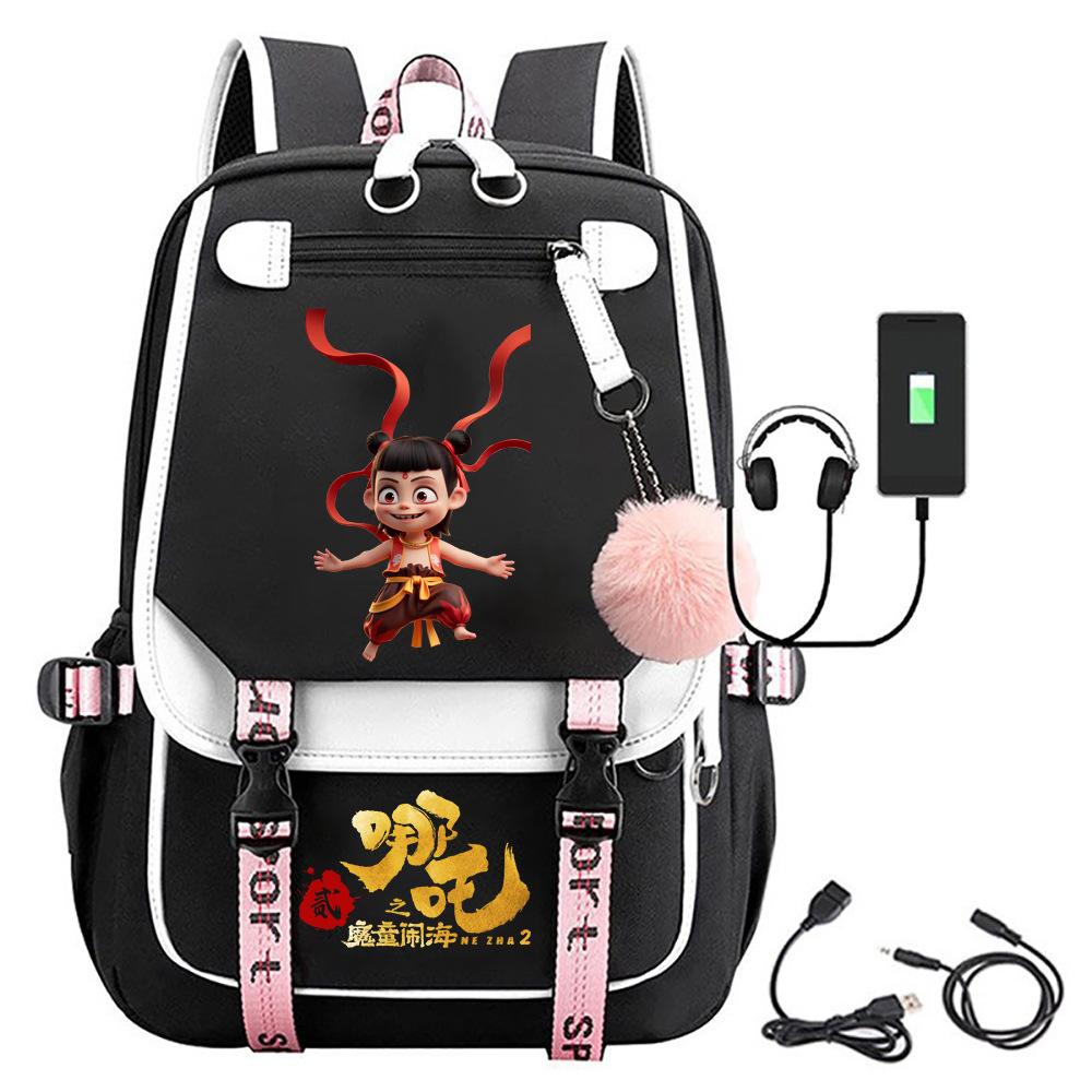 

New Nezha s Devil s Child Noisy Sea Animation Large Capacity Backpack Travel Bag Computer Bag Student Leisure Backpack School Bag