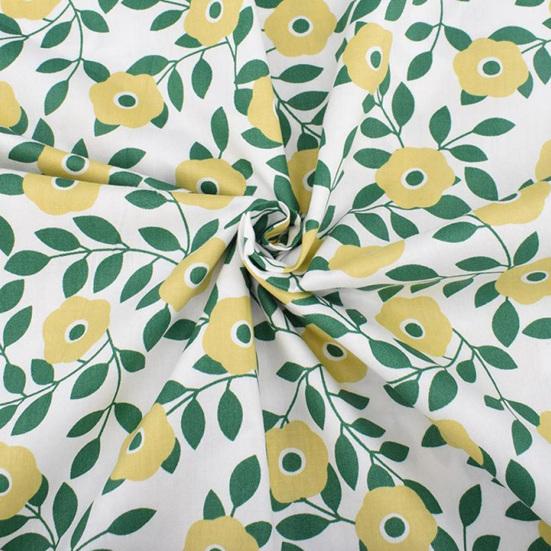 1 Set Beautiful Flower Printed Patchwork Cloth Elegant Eye-catching Fabric Sewing Cloth for Home