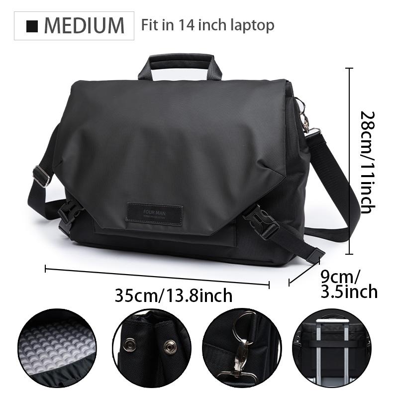 Shoulder Bag For Men Waterproof  Large Capacity Male Nylon Fashion Crossbody Bag Youth Sport Daily Business Lightweight Handbag