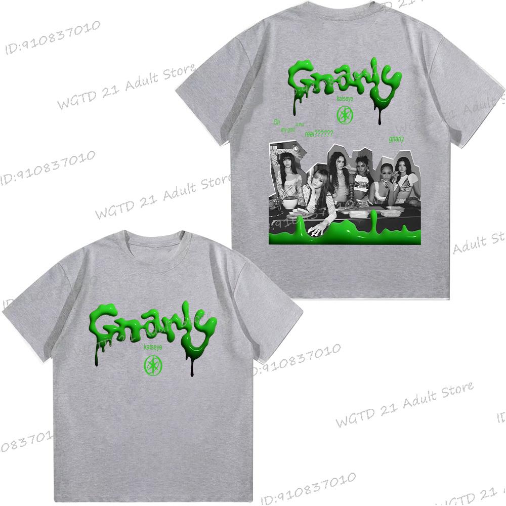 Casual Katseye Grunge Graphic T Shirt Women Men Hip Hop Streetwear Korean Pop Music Band Unisex Y2K Tops