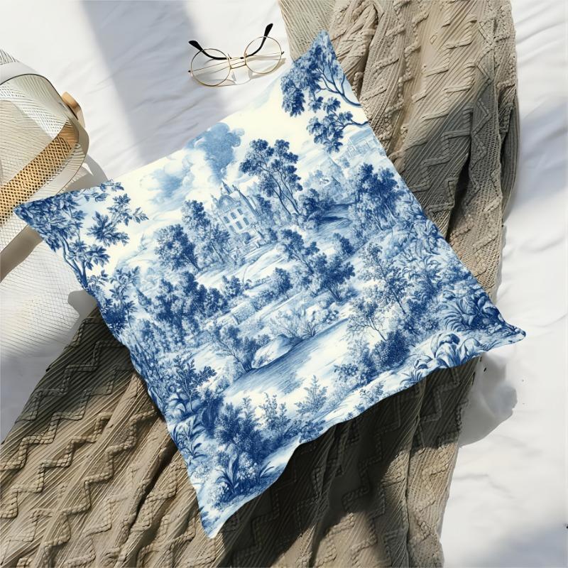 Jouy Classic French Cushion Covers Chair Living Room Pillowcase Cozy Zipper Sofa Pillow Covers Animal Bedroom Indoor Home Decor