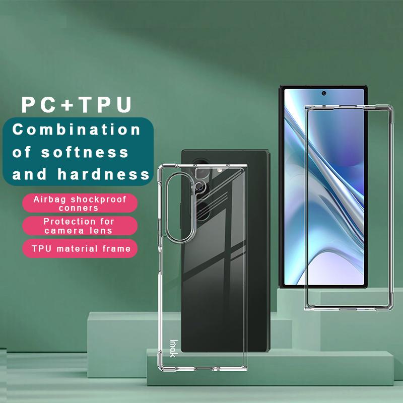 

IMAK For Samsung Galaxy Z Fold6 5G Case TPU Frame PC Back Clear Phone Cover A
