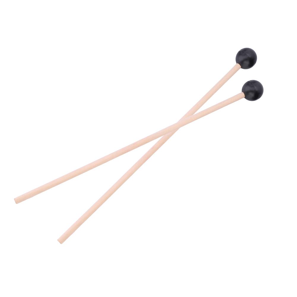 1 Pair Keyboard Marimba Mallets Smooth Wooden Handle Rubber Mallets Instrument Accessory