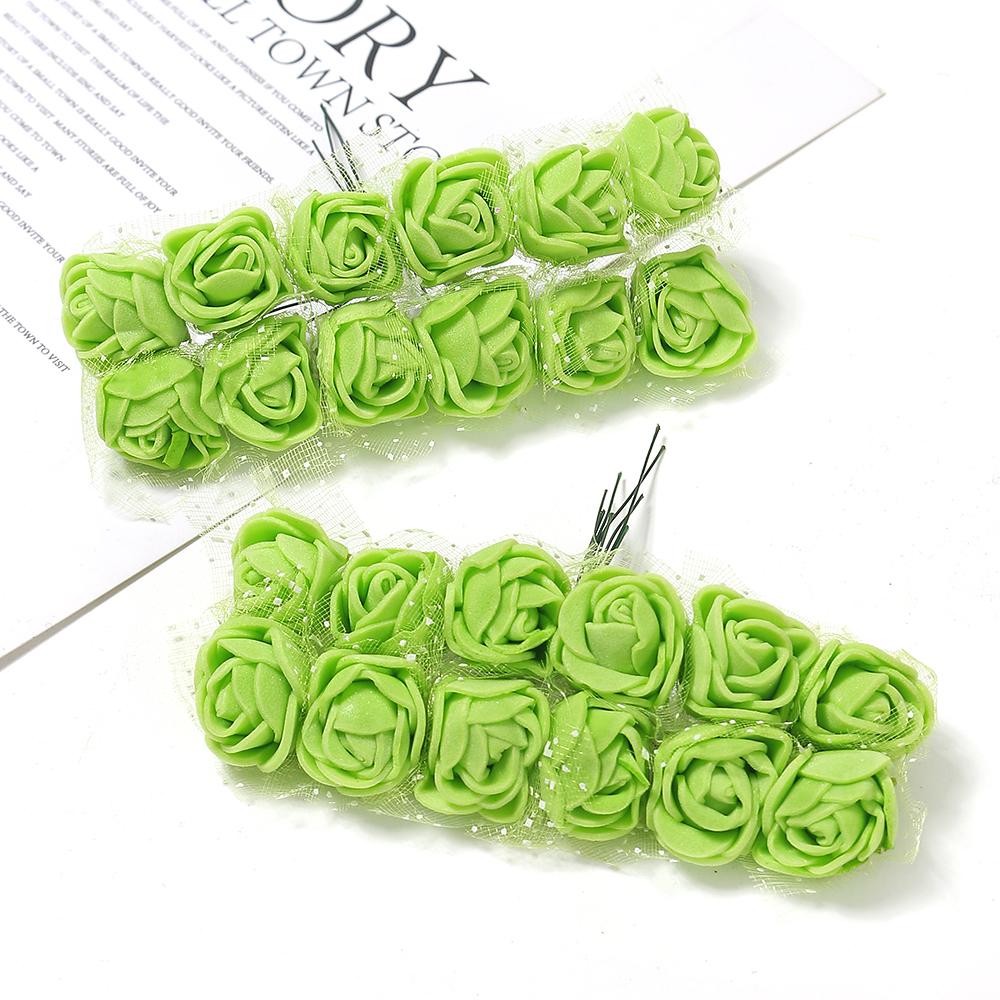 12/36/60Pcs Rose Artificial Flowers Bouquet Foam Fake Flowers Wedding Decoration for Home Room Decor DIY Craft Gifts Accessory