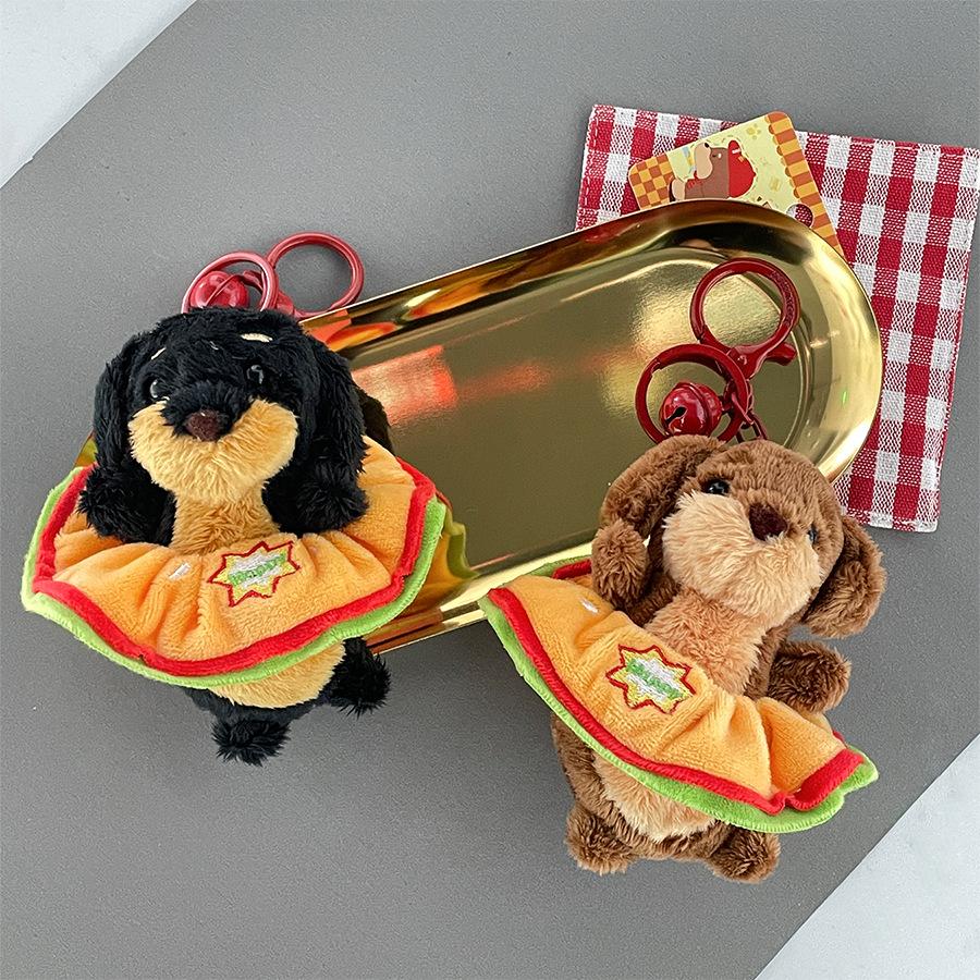 Cute Dachshund Dog Doll Dressed Dog Doll Keychain Fun Trendy Bag Pendant Car Keychain