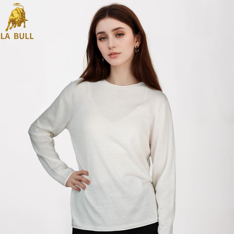 

LA BULL Women s Round Neck Long Sleeve Knit Top XL