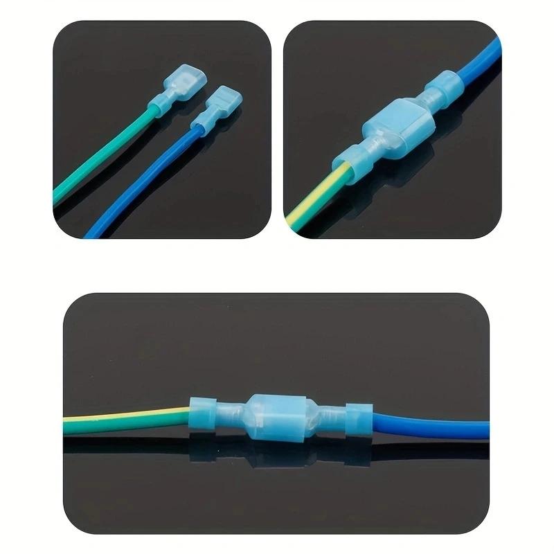 20 Pairs Spade Crimp Connectors Nylon Fully Insulated Electrical Wire Cable Crimp Terminals Kit Set