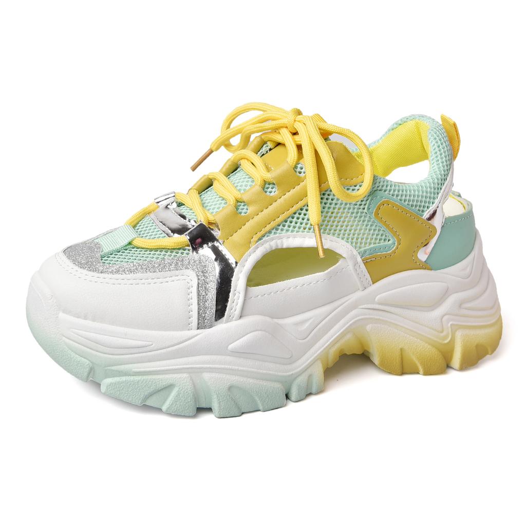 Women's Summer 2025 New Breathable Running and Sports Shoes Versatile Thick Sole Casual Tennis Shoes