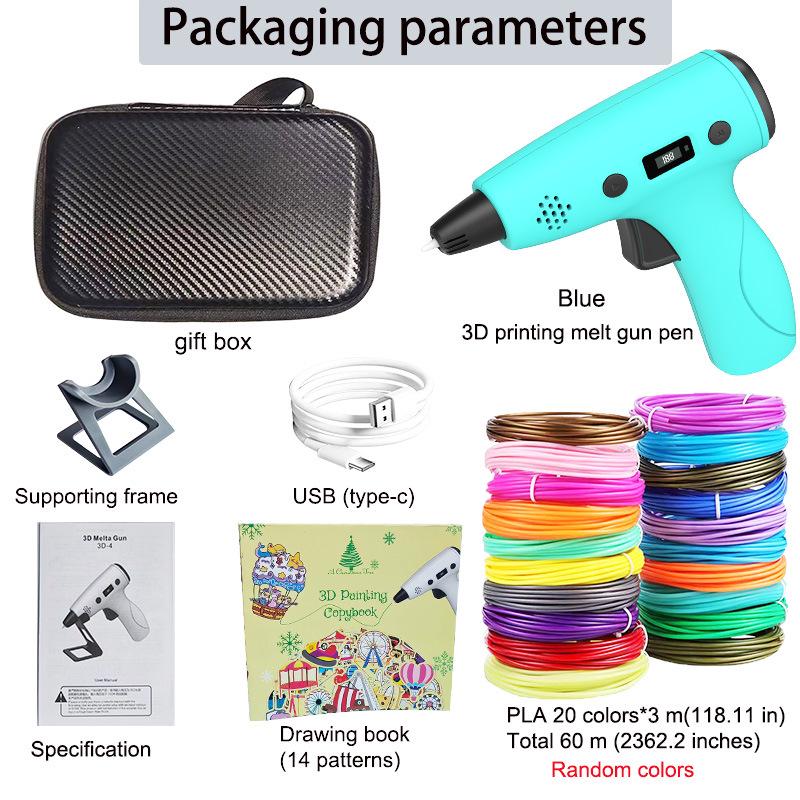 New 3D Graffiti Drawing Pen: Multifunctional DIY Hot Melt Printing for Children.