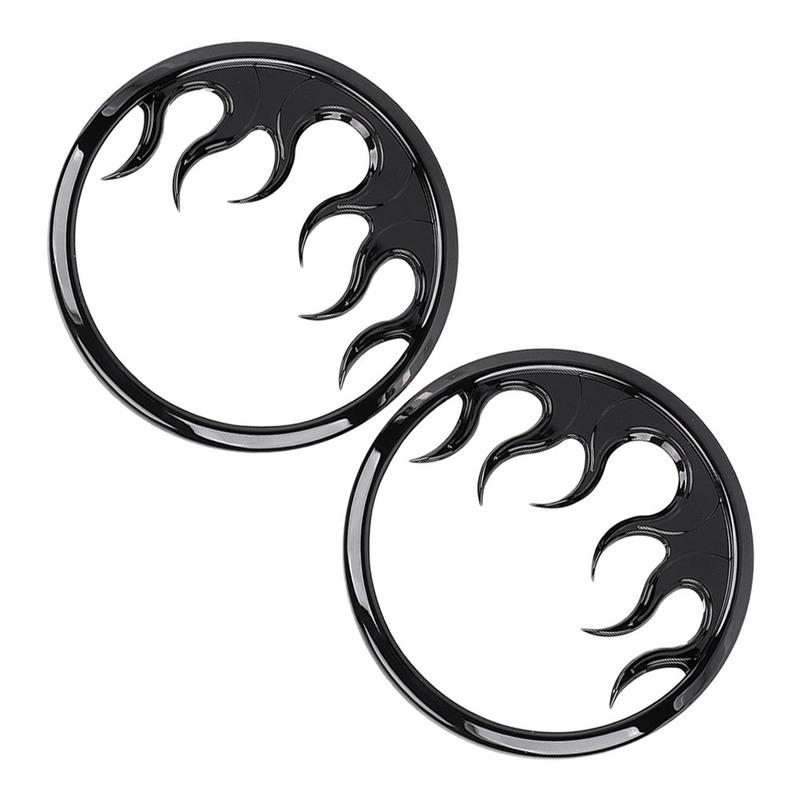 2pcs ABS Motorcycle Flame Speaker Grill Accent Trim Covers for Harley-Davidson Electra Glides, Street Glides, Trikes 2014-
