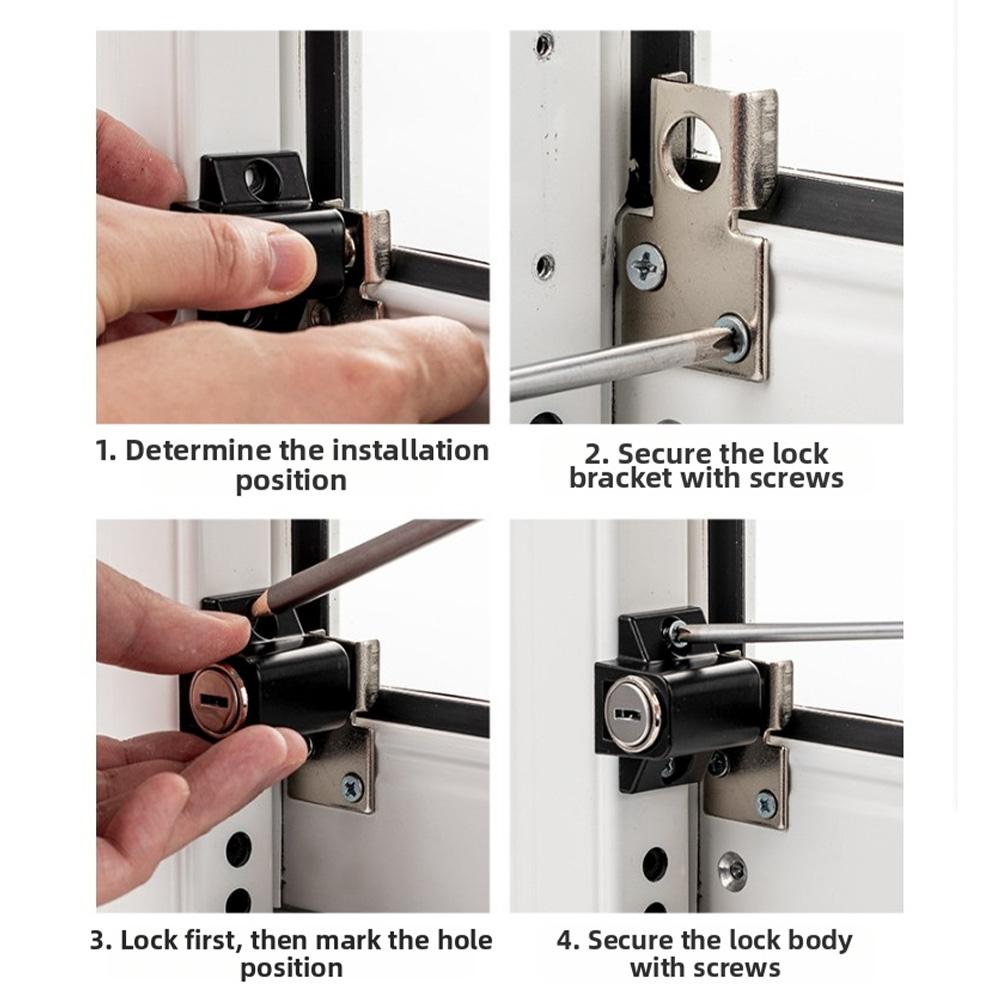 2pcs Window Lock Patio Door Lock For UPVC Sliding Doors Windows Hardware Accessories Easy Installation