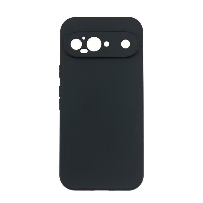 Liquid Silicone Case for Google Pixel 6 6A 7 7A 8 8A 9 9A 10A 10 Pro XL Black Matte Shockproof Soft Cover Case