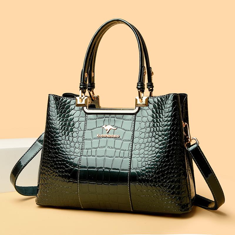 Luxury Crocodile Pattern Handbag Women Large Capacity Shoulder Ba PU Leather Top-handle Bag Brands Crossbody Totes Sac A Main