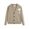 AMI 2025 Classic Couple's Embroidered White Heart Cardigan Wool Sweater