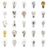 50 Cartoon Light Bulbs Floral Graffiti Stickers Decorate Suitcase Pen Guitar Notebook Waterproof Explosive