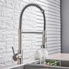 Brushed Pull Down Kitchen Faucet Chrome Dual Modes Nozzle Hot Cold Water Mixer Crane Tap Brass Spring Kitchen Sink Faucets