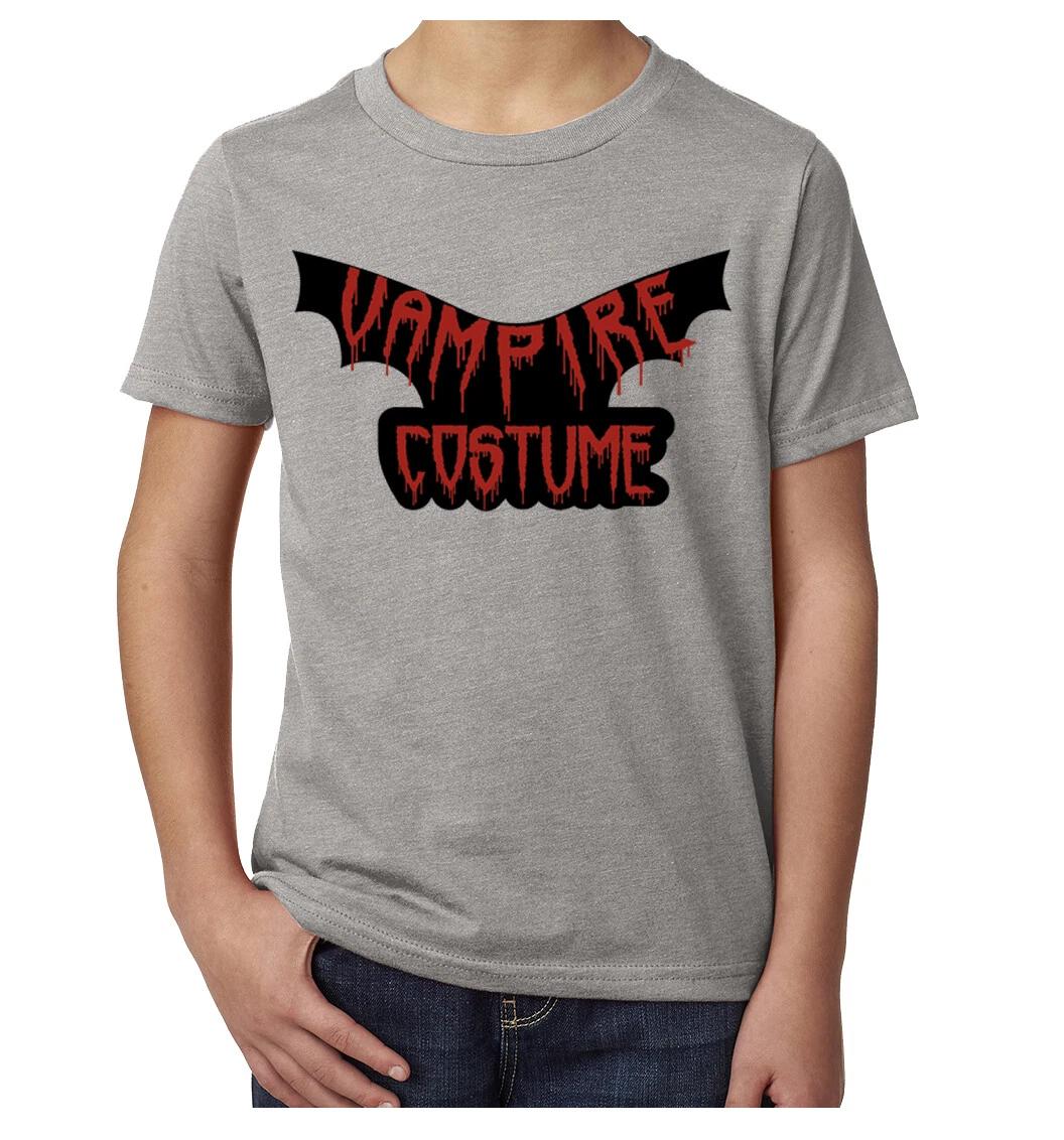 Vampire Costume TexT-Shirt, Kid s Graphic Tees, Funny Halloween Kid s Shirts! M