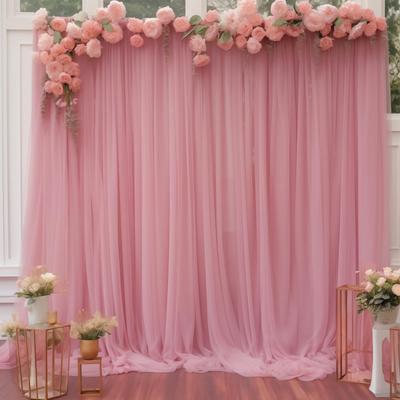 5FT×10FT Šifonová kulisová opona pro svatební oslavu Halloweenská dekorace Jemný lesk Průsvitná Pozadí pro fotografování Baby Shower