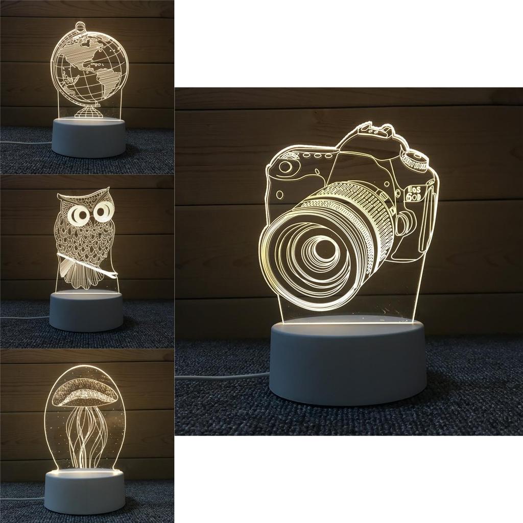 Owl Camera Globe Jellyfish 3d Night Light For School Nursery Corporate Gifts