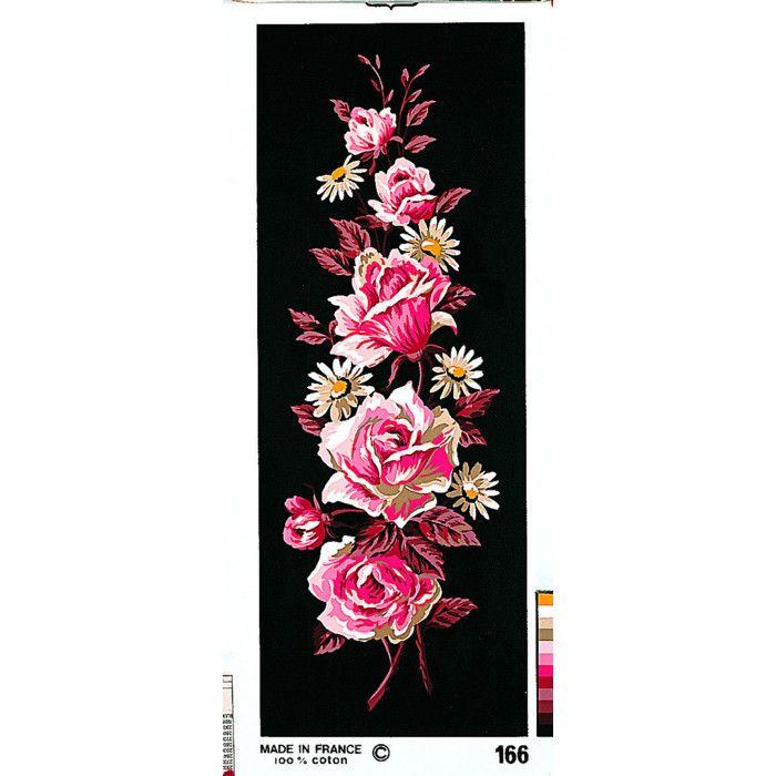 Canevas Pénélope Antique Roses roses 25x60cm