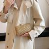 Vintage Style Beading Women Evening Bags Rhinestones Golden Metal Chain Shoulder Clutch Bag Shoulder Chain Lady Luxury Glitter H