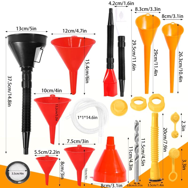 Universal Car Funnel Set Extension Pipe Engine Oil Filling Funnel Set Gasoline Oil Fill Universal Tool For Auto Motorcycle Truck