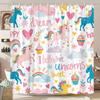 1pc Pastel Unicorns and Cupcakes Shower Curtain Polyester Fabric Bathroom Decor featuring Unicorns, Cupcakes, Rainbows, Clouds,