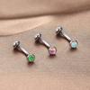 Stainless Steel Threaded Flash Film Ear and Eyebrow Studs for Piercing