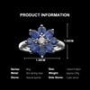 Flower shape design natural Kyanite Ring Women's 925 sterling silver real gemstone fine jewelry for women's anniversary gifts