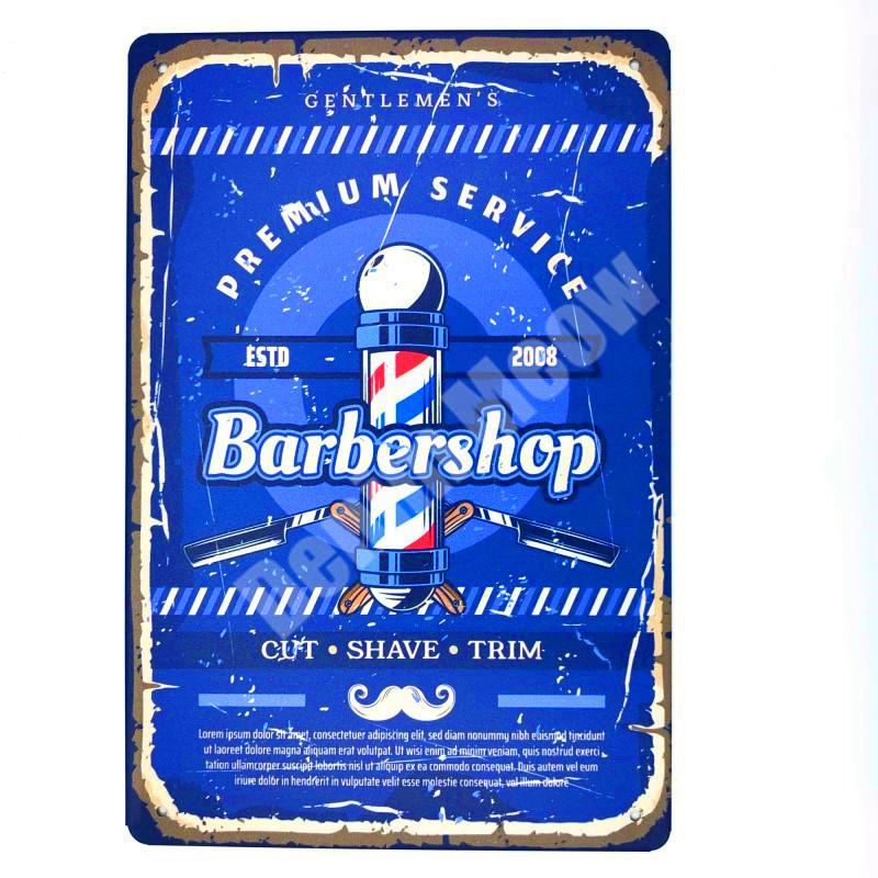 Haircut & Shave Retro Metal Plates Pub DecorationAdvertising Barbershop Wall Stickers Top Hairstyle Art Plaque Home Decor