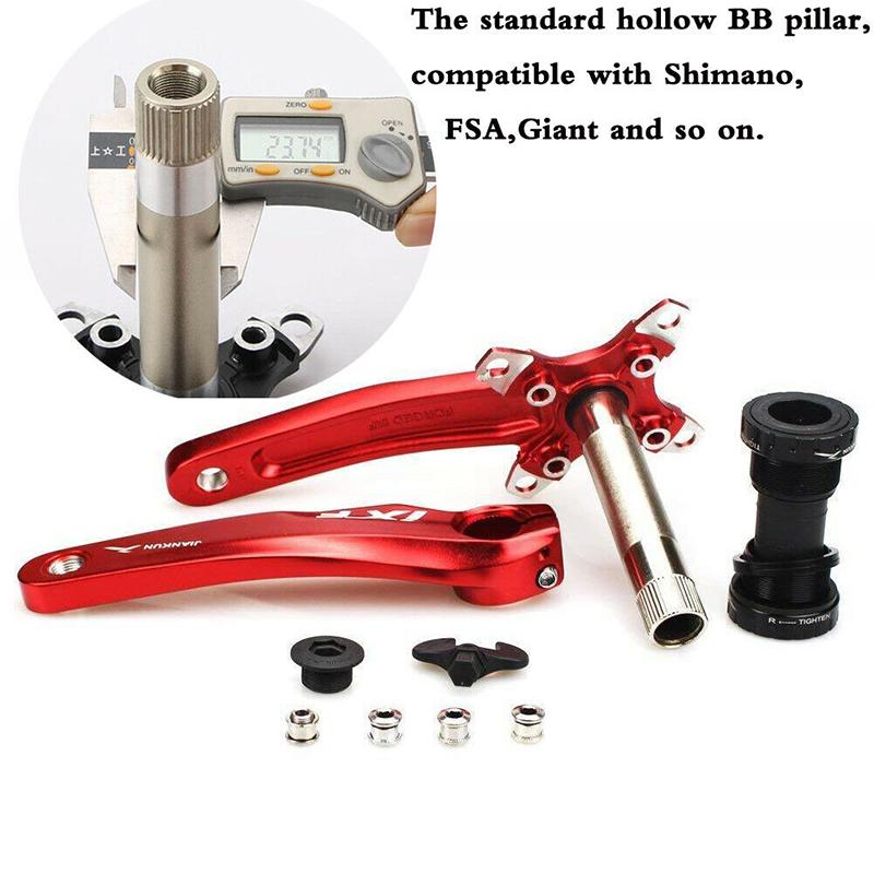 JIANKUN 104BCD Crank Aluminum Alloy 170mm MTB Crank Fit 104/64BCD Bicycle Crankset Bicycle Integrated Cranks With Bottom Bracket