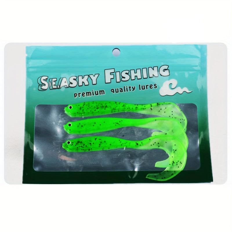 Open belly fish long rolled tail soft bait, lure soft bait used for bass, saltwater and freshwater fishing - lifelike design and
