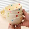 Cream Love Ceramic Tableware Set Creative Household Polka Dot Dishes Housewarming Gift Rice Soup Bowl Combination