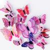 Light Pink 3D Magnet Butterefly Butterfly Stickers for Wall, Butterflies Stickers, Self Adhesive Home Décor Wall Sticker (Set of 12)